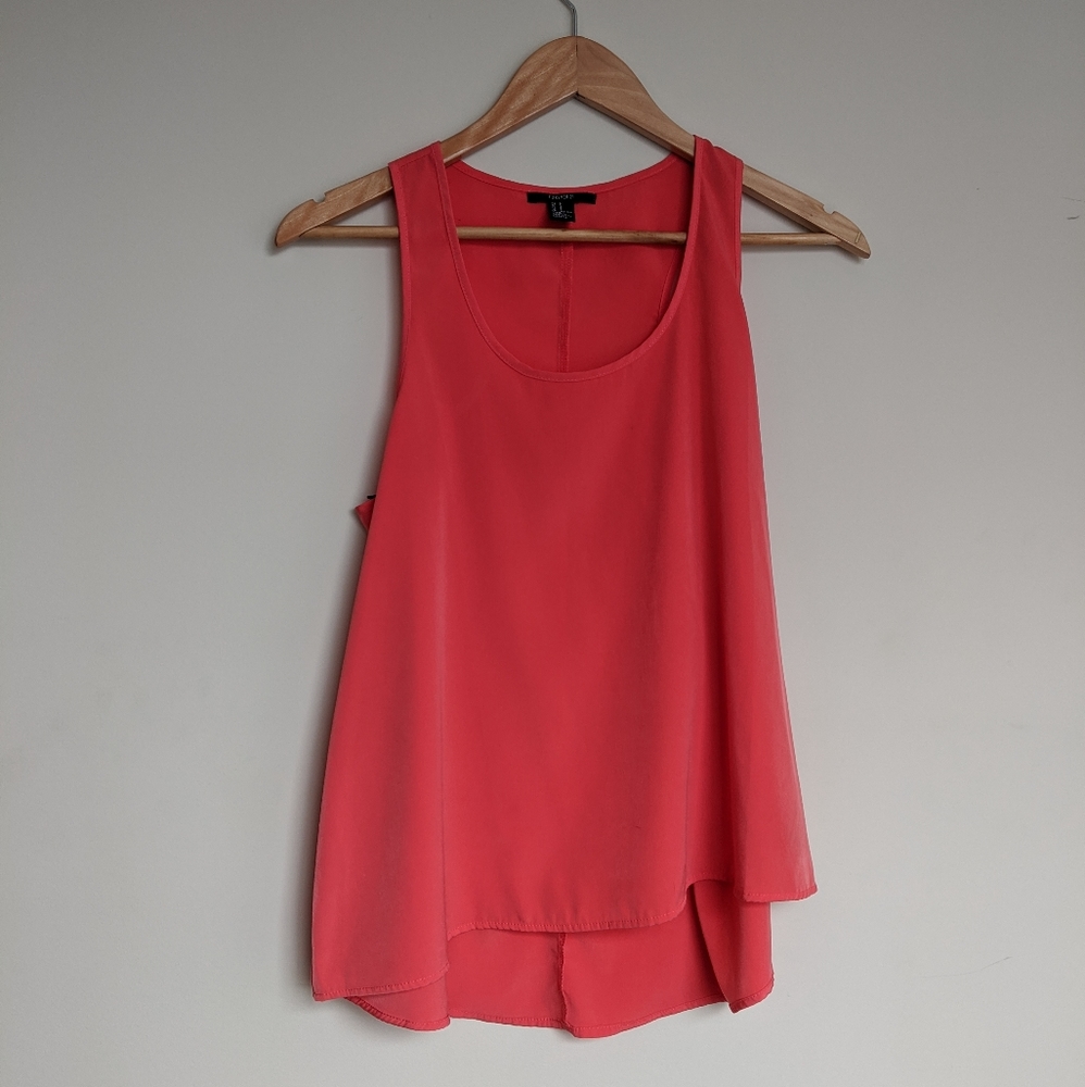 $5 SALE Forever 21 Silky Tank, Size S/M Long, Coral Pink